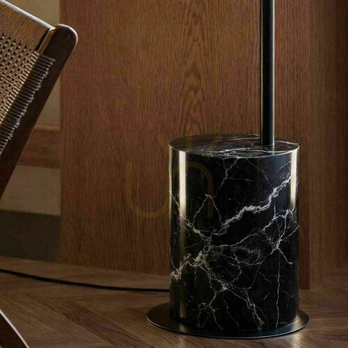 Kontrollera Golvlampa s.luce Ball båglampa med marmorfot, gyllene, modern