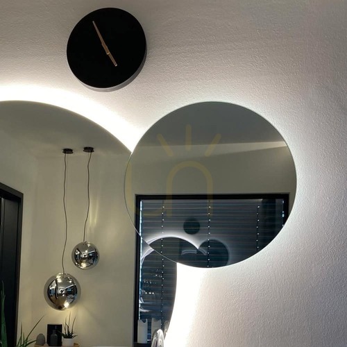 Kontrollera s.luce Cloud spegelblank LED vägg- och taklampa 60 cm 156487