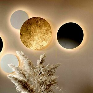 Plafond s.luce Cloud LED rund gyllene 40 cm varmvit 3000 K dimbar metall small 0