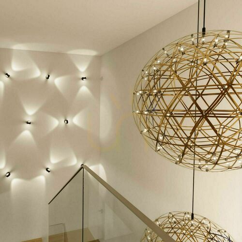 Kontrollera Ljuskrona s.luce Atom XL rund gyllene metall LED dimbar 152 ljuspunkter