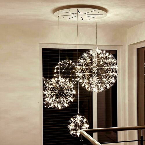 Kontrollera Ljuskrona s.luce Atom XL svart metall rund LED dimbar 152 ljuspunkter
