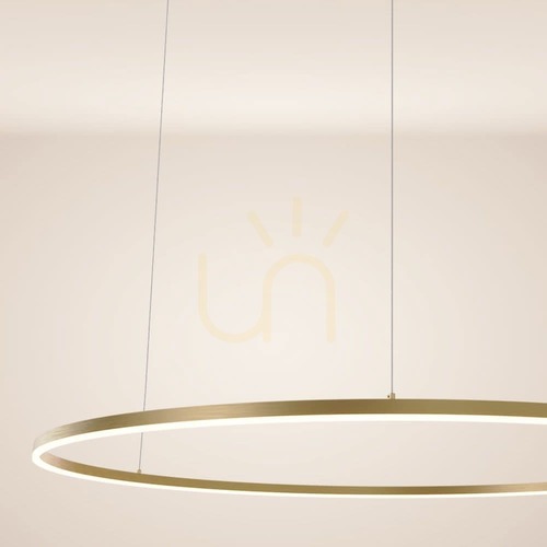 Kontrollera Pendellampa s.luce Ring LED gyllene Ø150 cm dimbar