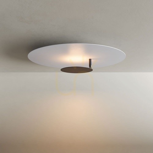 Kontrollera Plafond s.luce Plate LED taklampa vit 60 cm rund dimbar 3000 K metall