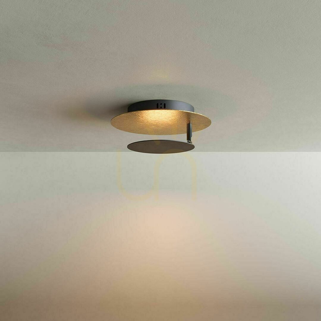 Display Plafond s.luce Plate LED rund gyllene 60 cm metall 3000 K dimbar Plafond s.luce Plate LED rund gyllene 60 cm metall 3000 K dimbar