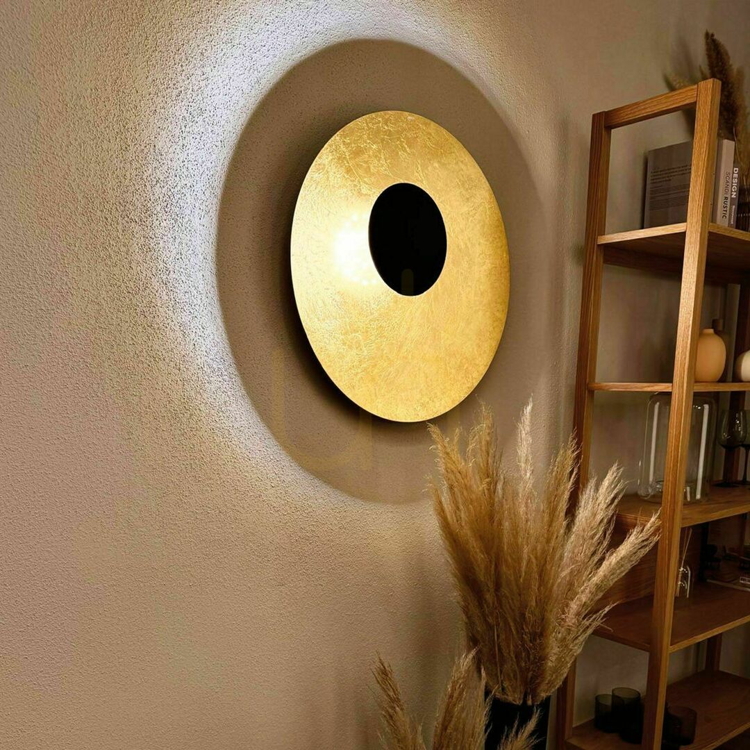 Display Plafond s.luce Plate LED rund gyllene 60 cm metall 3000 K dimbar Plafond s.luce Plate LED rund gyllene 60 cm metall 3000 K dimbar