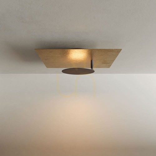 Kontrollera Plafond s.luce Plate LED kvadratisk gyllene 45 cm 3000 K dimbar metall