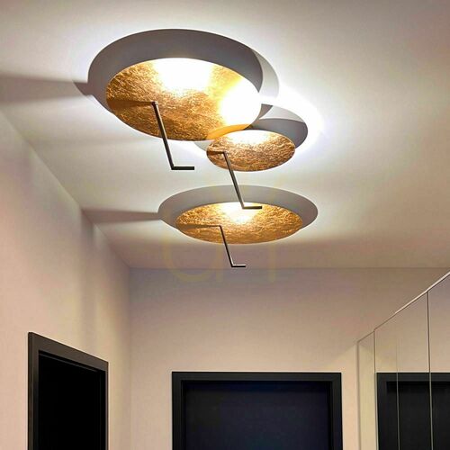 Kontrollera Plafond s.luce Hook LED vit 45 cm dimbar metall rund 3000 K