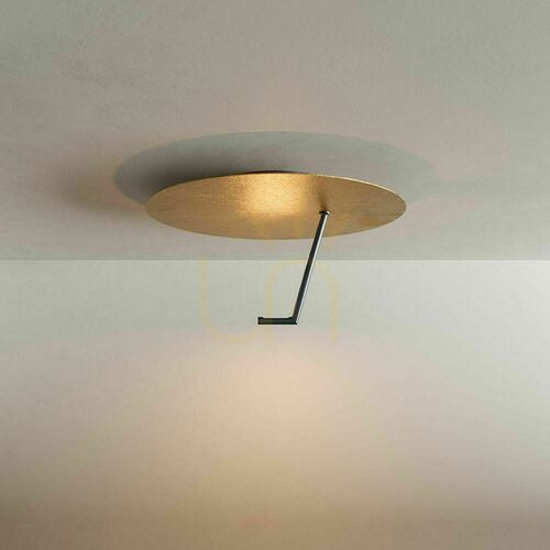 Kontrollera Plafond s.luce Hook LED gyllene 45 cm rund metall 3000 K dimbar