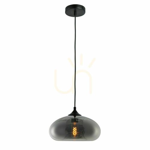 Kontrollera s.luce Cruet pendellampa i rökfärgat, platt glas E27, 5 m kabel, 160150