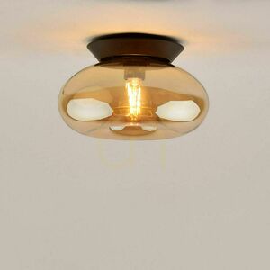 Plafond s.luce Cruet rökigt glas, oval, E27, 17 cm, retro small 12