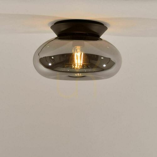 Kontrollera Plafond s.luce Cruet glas rökig Ø28 cm E27 retro