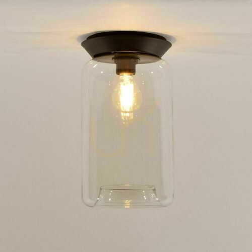 Kontrollera Plafond s.luce Cruet i glas, transparent, oval, retro, E27, 17 cm