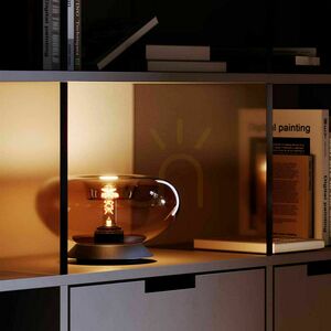 Bordslampa s.luce Cruet rökt glas E27 retro med strömbrytare small 2
