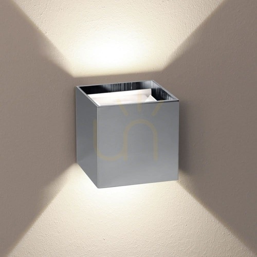 Kontrollera Vägglampa s.luce Ixa LED rörelsesensor krom 10 cm IP44