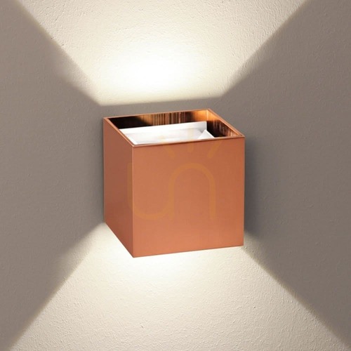 Kontrollera Vägglampa s.luce Ixa LED med rörelsesensor koppar 10 cm IP44