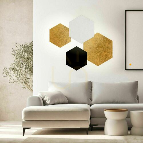 Kontrollera Vägglampa s.luce Hive LED sexkantig vit 55 cm dimbar indirekt belysning