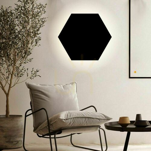 Kontrollera Vägglampa s.luce Hive LED rund svart 55 cm dimbar