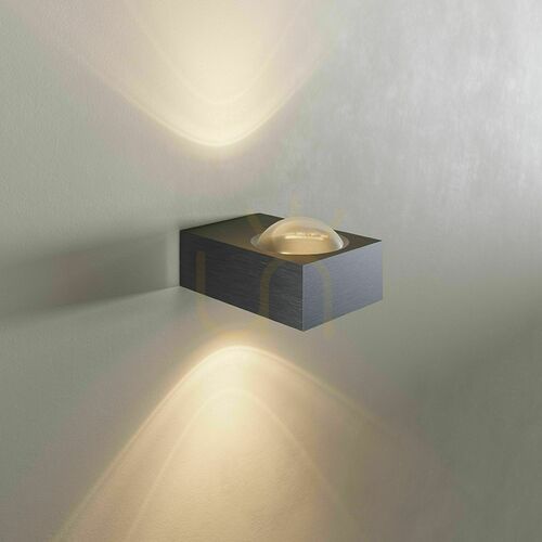 Kontrollera Vägglampa s.luce Beam X Silver Metall Glas LED modernt rektangulär 12 cm