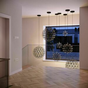 s.luce Atom LED-pendellampa 50 cm, svartkrom, dimbar small 13