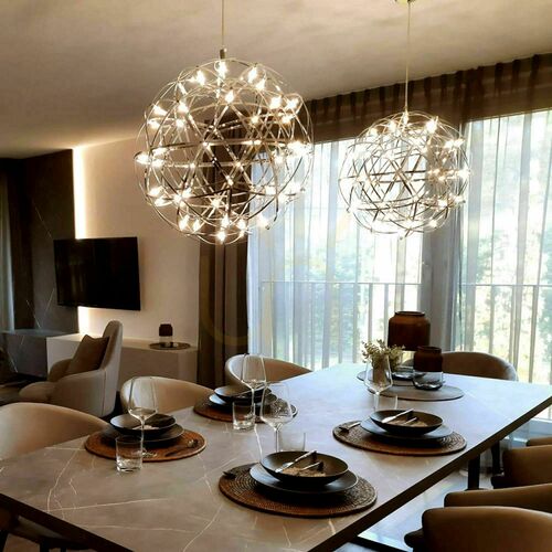 Kontrollera Pendellampa s.luce Atom LED krom 50 cm dimbar