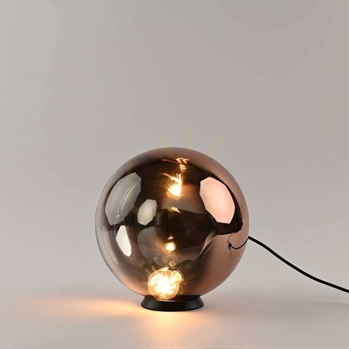 Kontrollera Bordslampa s.luce Orb i glas och koppar, 30 cm, modern