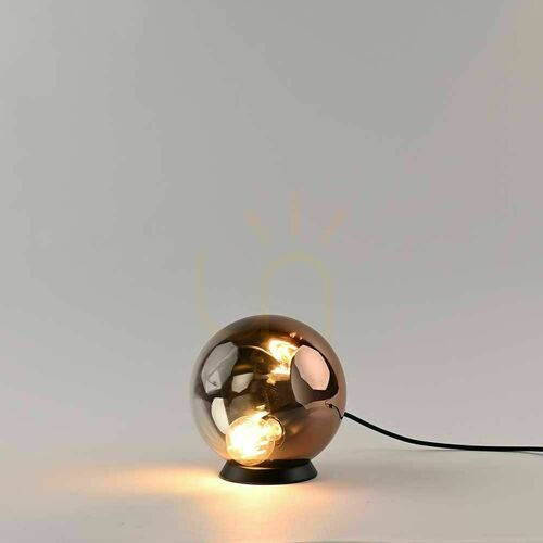 Kontrollera s.luce Orb bordslampa 20 cm – glas med kopparfärgad toning