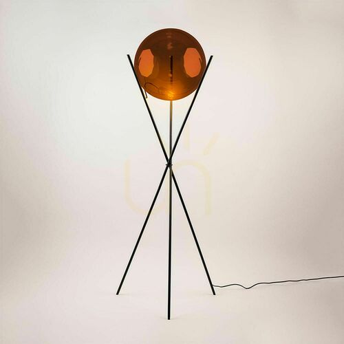 Kontrollera Golvlampa s.luce Orb glasboll treben 160 cm E27