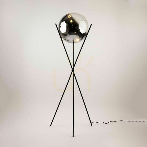 Kontrollera Golvlampa s.luce Orb svart glas 160 cm rund E27 dimbar