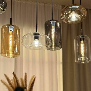Ljuskrona s.luce Cruet XL flerfärgat glas, höga och flata skärmar, 8xE27, upphängning upp till 500 cm small 3