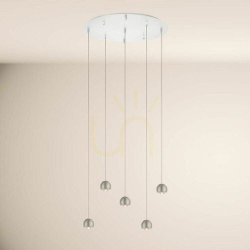 Kontrollera Ljuskrona s.luce Beam LED 5-ljus svart 60 cm rund modern minimalistisk