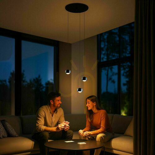 Kontrollera s.luce Beam LED-pendellampa 5-ljus Silver 60 cm Rund Minimalistisk