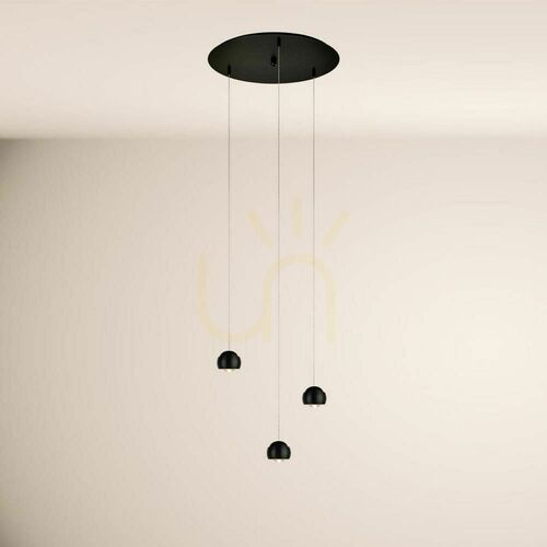 Kontrollera Ljuskrona s.luce Beam LED 3-ljus svart rund 40 cm minimalistisk