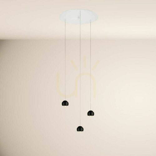 Kontrollera s.luce Beam LED pendellampa 3-ljus svart, vitt takfäste Ø 40 cm