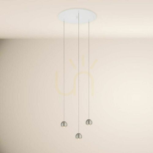 Kontrollera Ljuskrona s.luce Beam LED 3 ljuspunkter silver rund 40 cm dimbar
