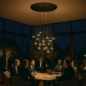Ljuskrona s.luce Beam XL LED 24-ljus svart 80 cm rund minimalistisk small 3