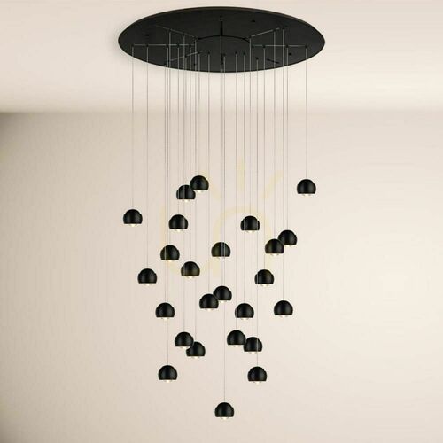 Kontrollera Ljuskrona s.luce Beam XL LED 24-ljus silver 80 cm rund modern