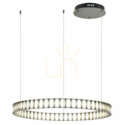Kontrollera s.luce Atom Ring LED-pendellampa 80 cm, svart krom, 3000 K, dimbar