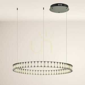 s.luce Atom Ring LED-pendellampa 80 cm, svart krom, 3000 K, dimbar small 11