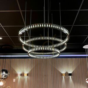 s.luce Atom Ring LED-pendellampa 80 cm, svart krom, 3000 K, dimbar small 2