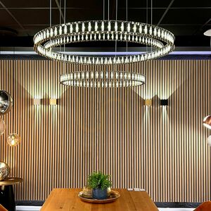 s.luce Atom Ring LED-pendellampa 80 cm, svart krom, 3000 K, dimbar small 6
