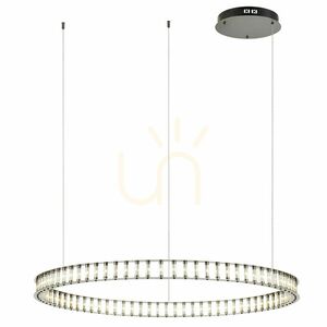 s.luce Atom Ring LED-pendellampa 80 cm, svart krom, 3000 K, dimbar small 8