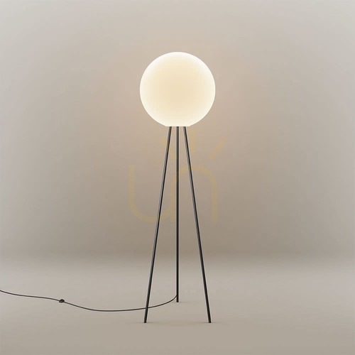 Kontrollera Golvlampa s.luce Orb tripod vit glas 160 cm