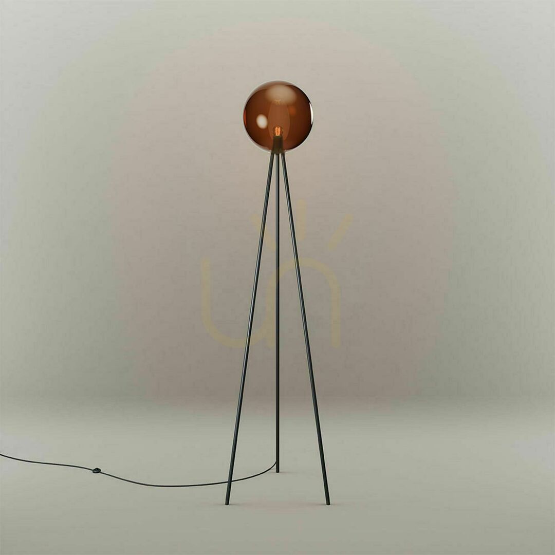 Visa Golvlampa s.luce Orb Tripod brun glas 160 cm Golvlampa s.luce Orb Tripod brun glas 160 cm