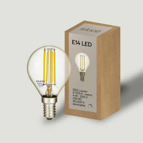 Kontrollera LED-lampa s.luce E14 4W 2700K dimbar 350 lm CRI 90 rund