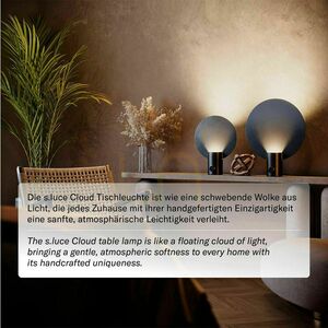 Bordslampa s.luce Cloud svart Ø 40 cm GU10 med vriddimmer small 2