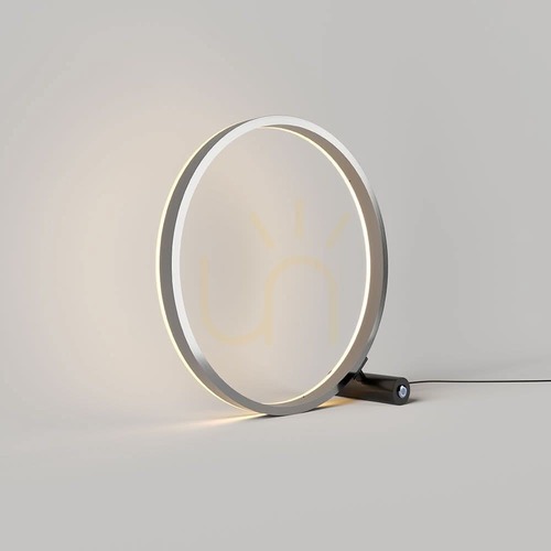 Kontrollera s.luce Ring LED-bordslampa svart/aluminium Ø 40 cm, touchdimmer 177739