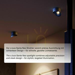 Riktbar spotlight s.luce Santa Neo LED takspot svart dimbar 2700K 6 Riktbar spotlight s.luce Santa Neo LED takspot svart dimbar 2700K small 6
