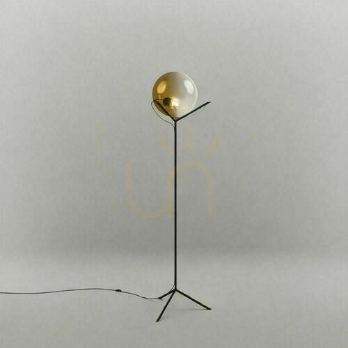 Kontrollera Golvlampa s.luce Orb gyllene glas 170 cm