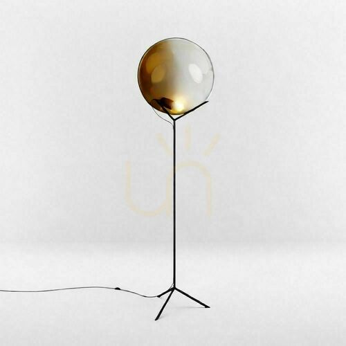 Kontrollera Golvlampa s.luce Orb gyllene glas 180 cm