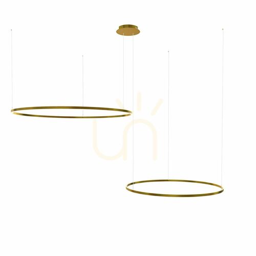 Kontrollera Pendellampa s.luce Ring LED guld 2-ljus, dimbar, 150 cm